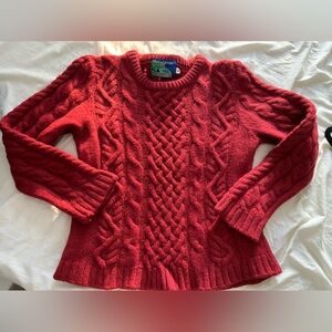 Irish 100% Sweater Dark Rust Orange
